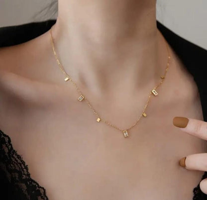 Golden Charm Cascade Necklace