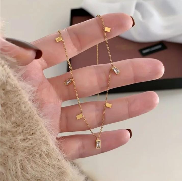 Golden Charm Cascade Necklace