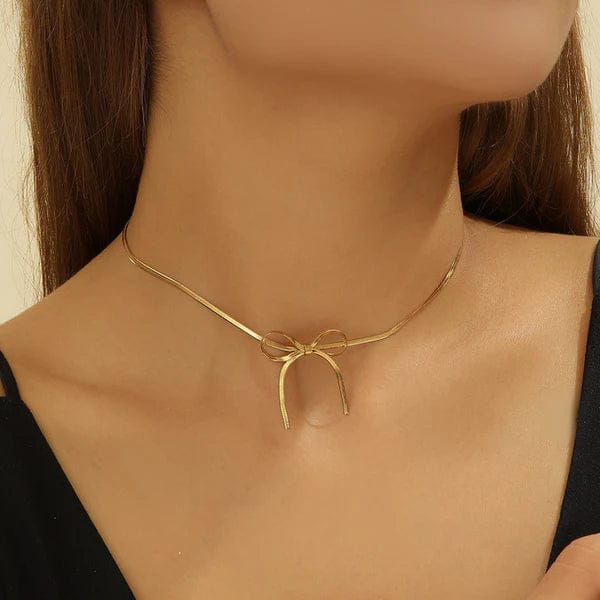 Gold Bow Necklace