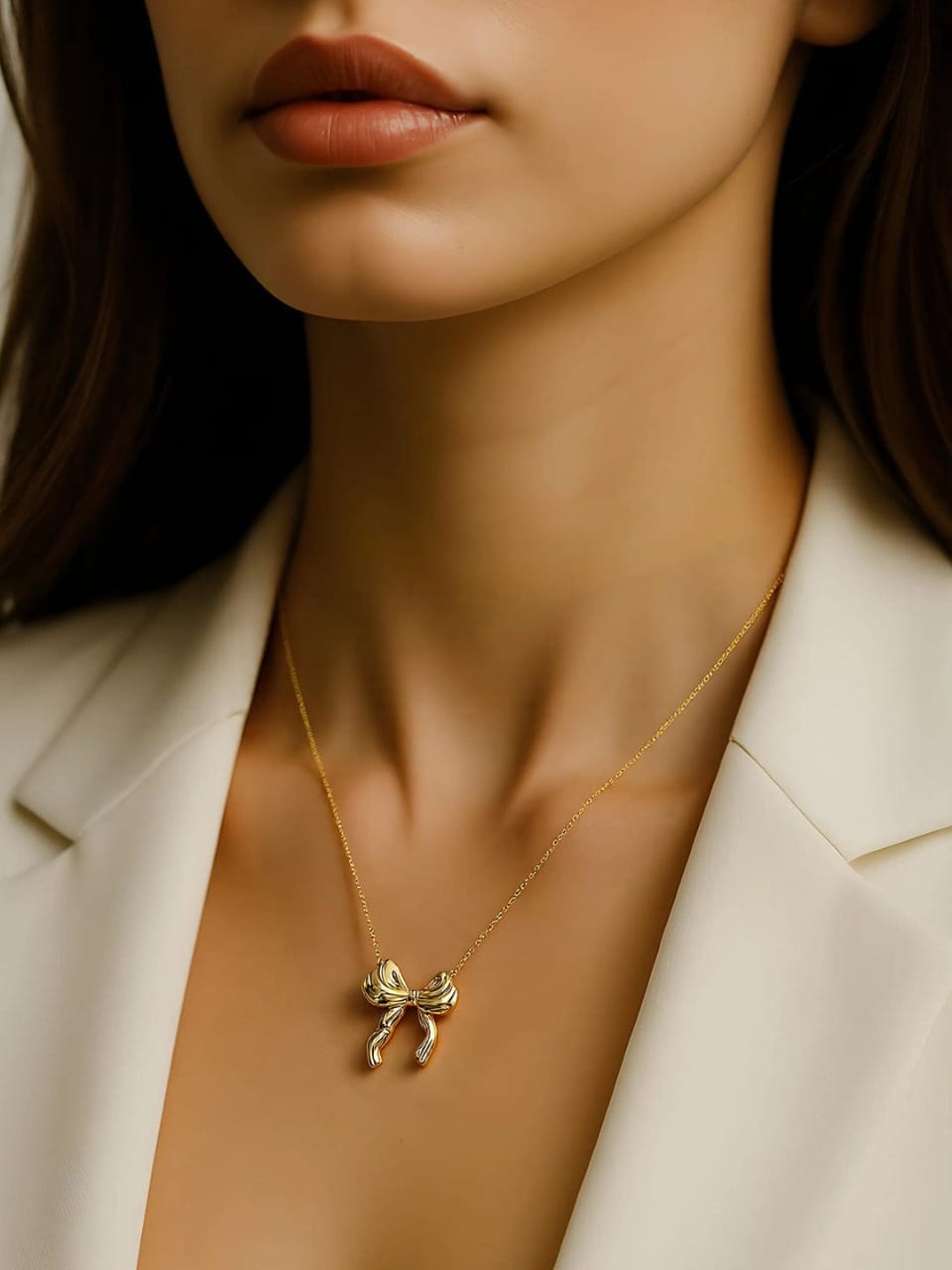 Golden Bow Whisper Necklace