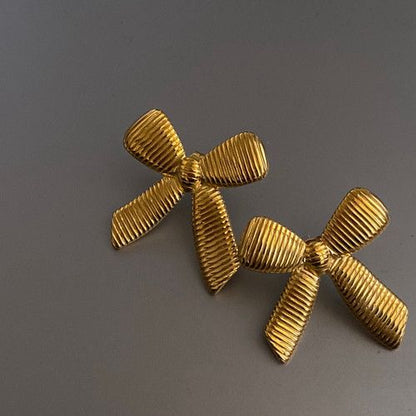 Golden Grace Bow Earrings