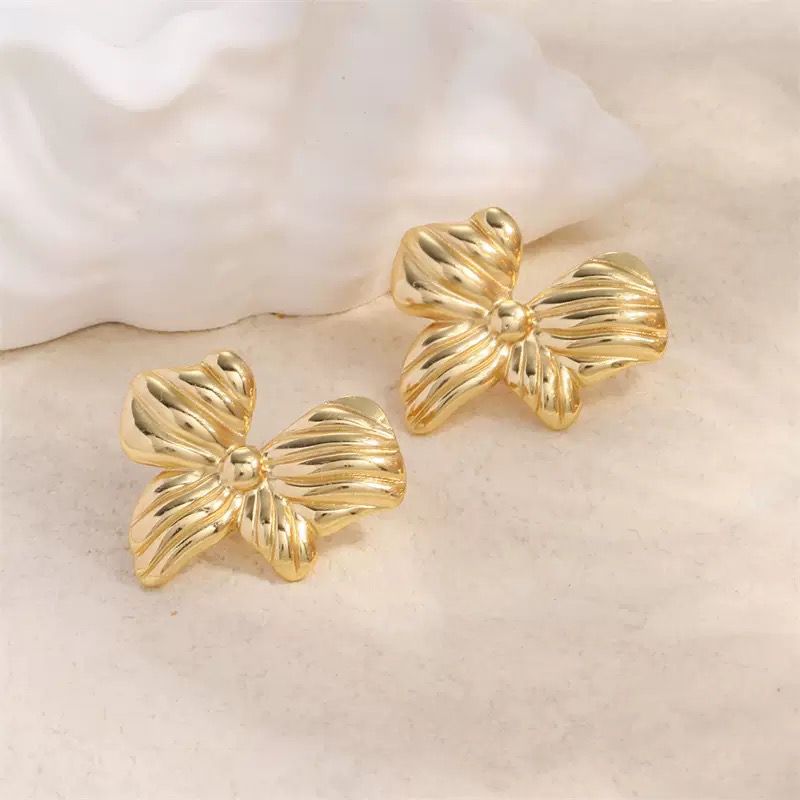 Sculpted Bow Statement Earrings