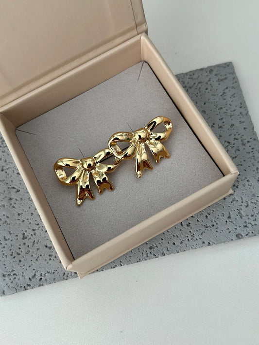 Golden Keepsake Bow Earrings