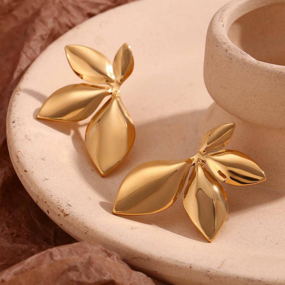 Golden Bloom Petal Earrings