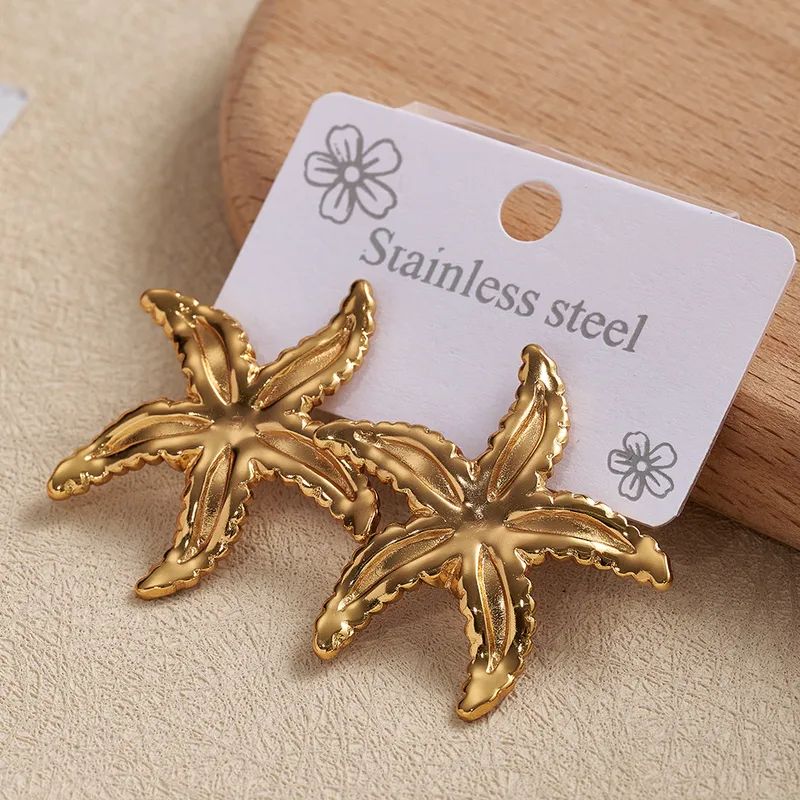 Golden Starfish Studs