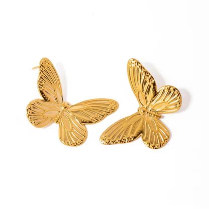 Golden Flutter Butterfly Earrings