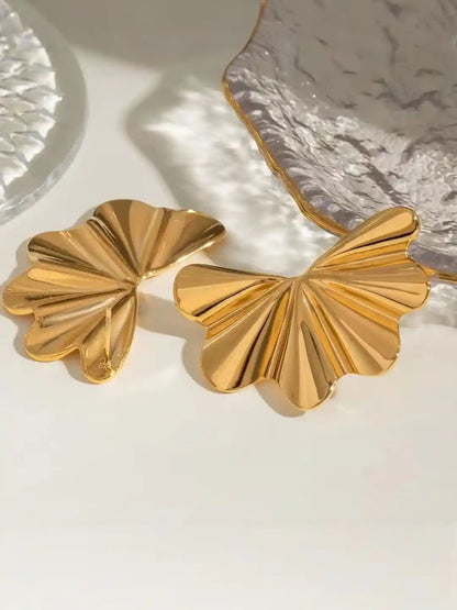 Golden Fan Radiance Earrings