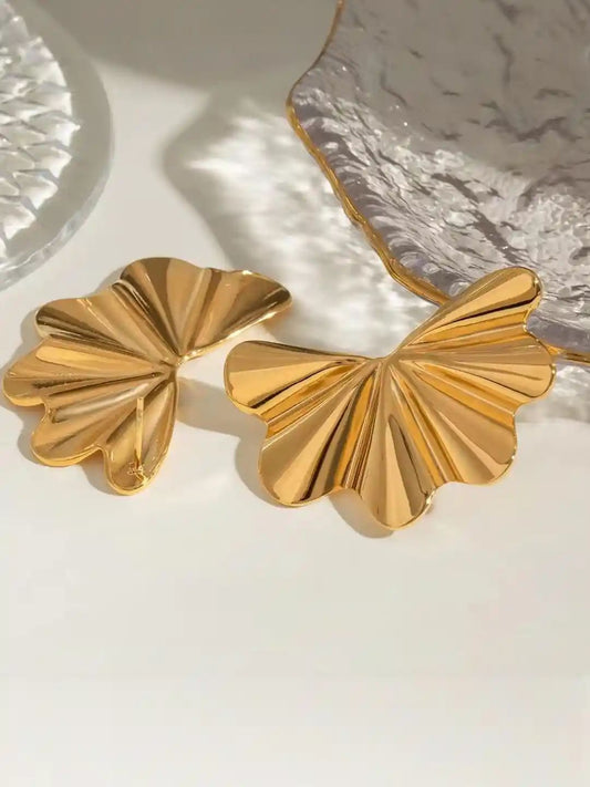 Golden Fan Radiance Earrings