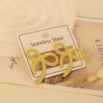 Twisted Bow Charm Earrings