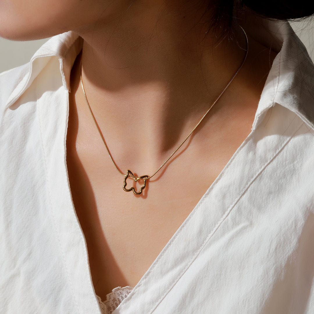 Golden Butterfly Whisper Necklace