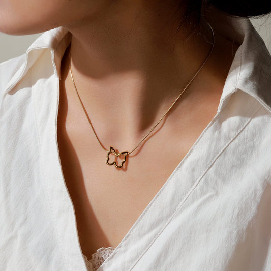Golden Butterfly Whisper Necklace