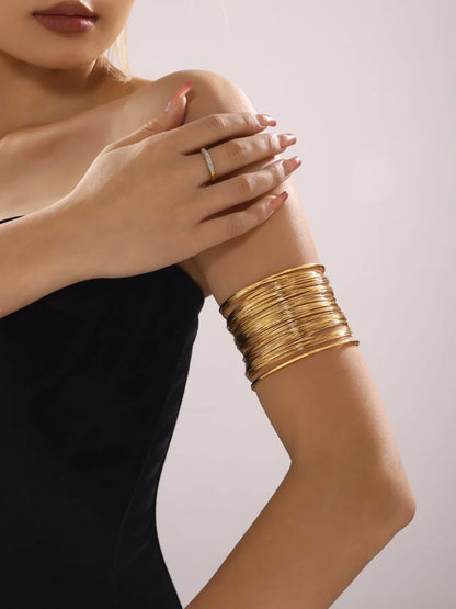 Multi-Strand Silver & Golden Cuff