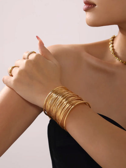 Multi-Strand Silver & Golden Cuff