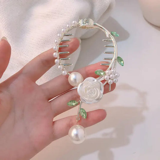 White Rose Pearl Comb