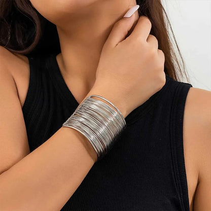 Multi-Strand Silver & Golden Cuff