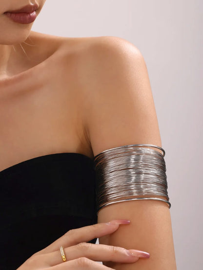 Multi-Strand Silver & Golden Cuff