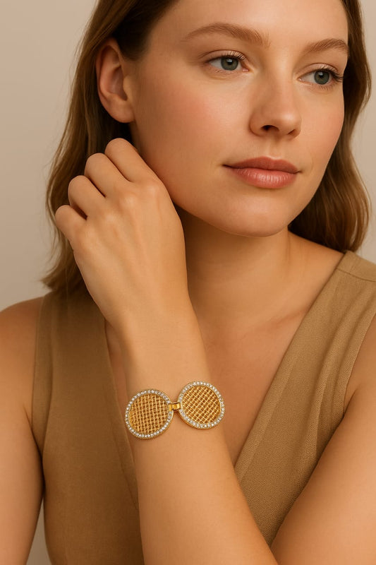 Golden Mesh Oval Bracelet