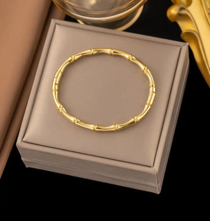 Golden Bamboo Segment Bracelet