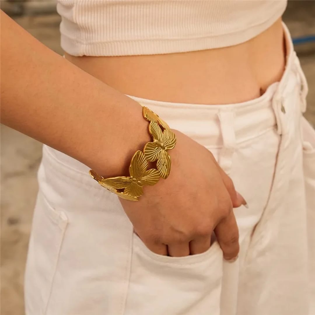 Golden Butterfly Cuff Bracelet