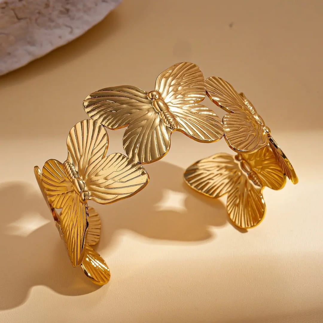 Golden Butterfly Cuff Bracelet