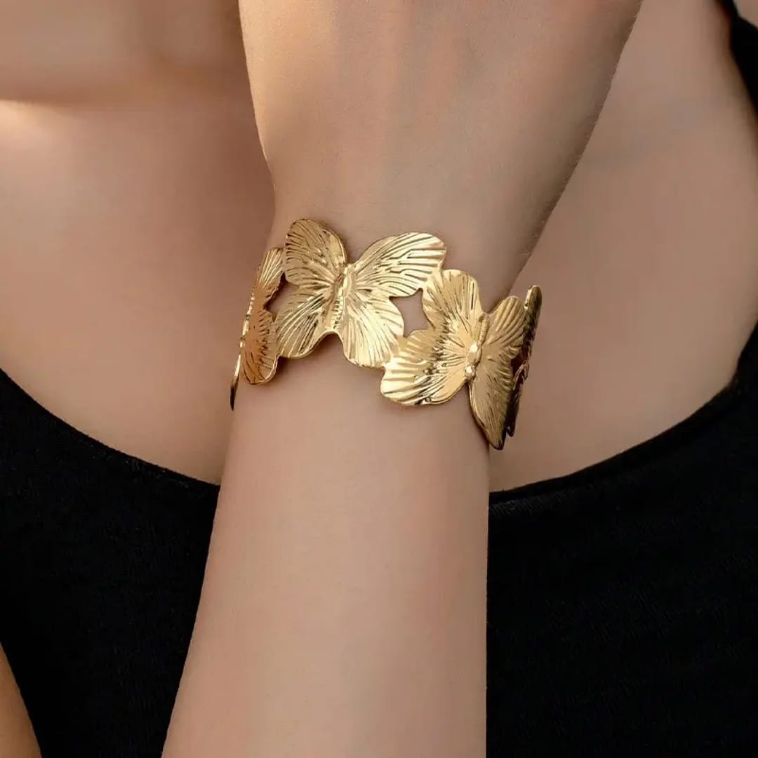 Golden Butterfly Cuff Bracelet