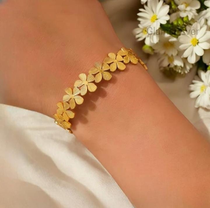 Golden Petal Chain Bracelet