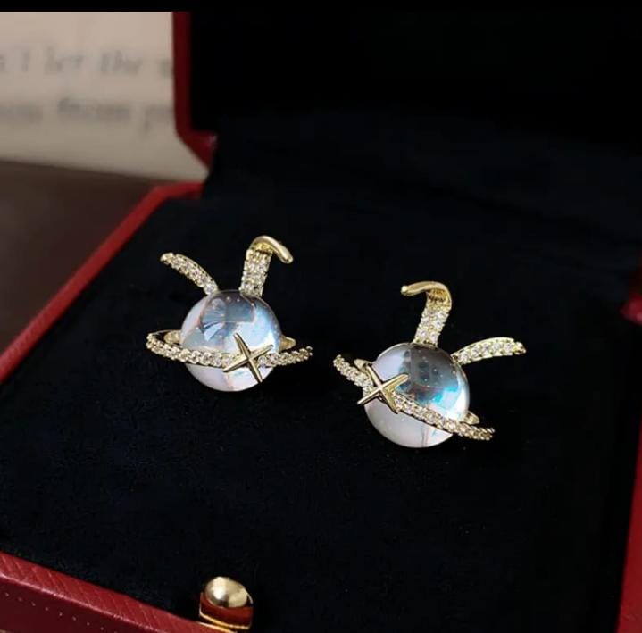 Gold Planet Earrings