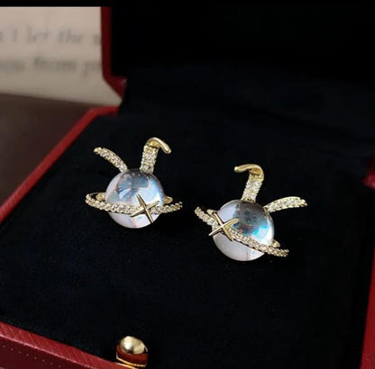 Gold Planet Earrings