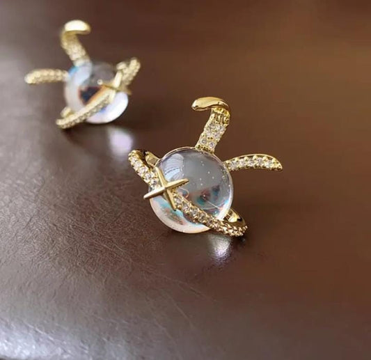 Gold Planet Earrings