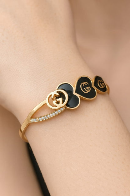 Gucci Black Heart Logo Bracelet