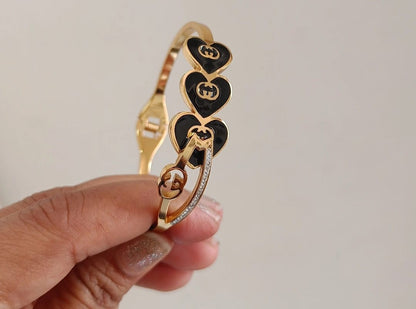 Gucci Black Heart Logo Bracelet