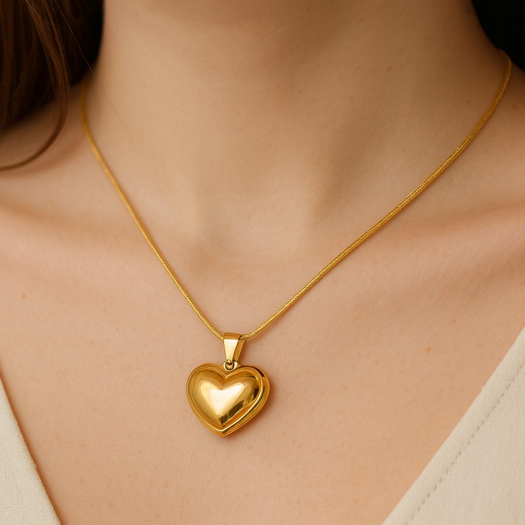 Golden Heart Pendant Necklace