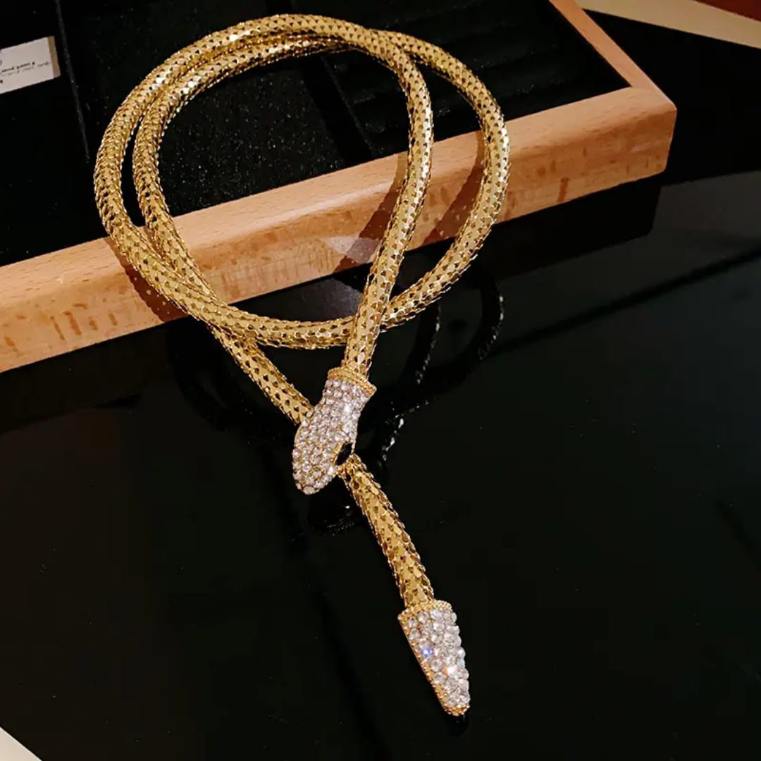 Golden Serpent Collar Necklace