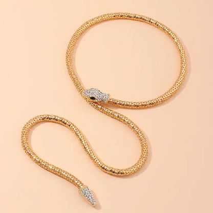 Golden Serpent Collar Necklace