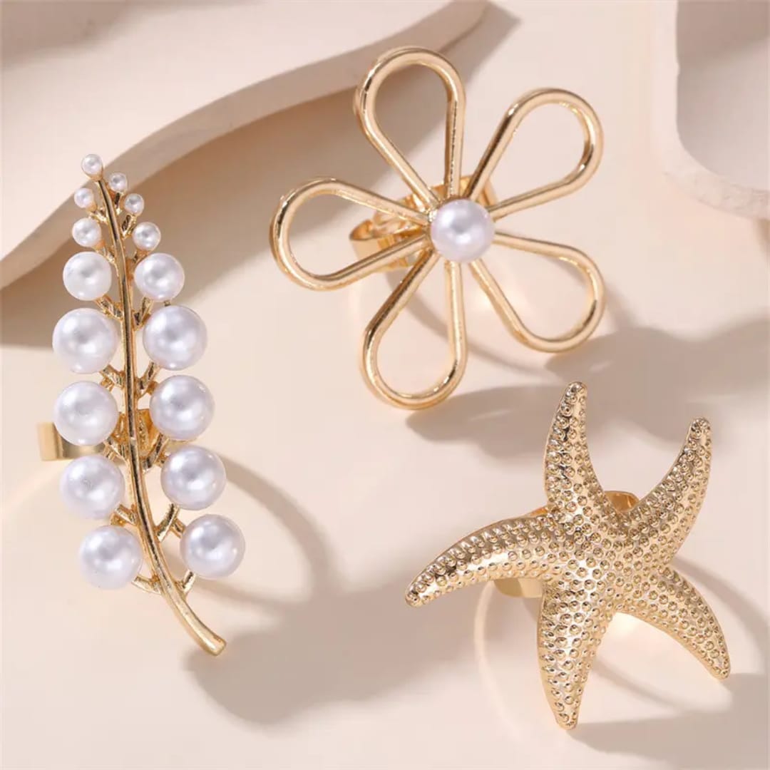 Pearl Garden Statement Rings