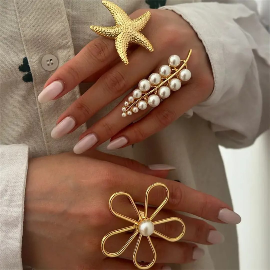 Pearl Garden Statement Rings