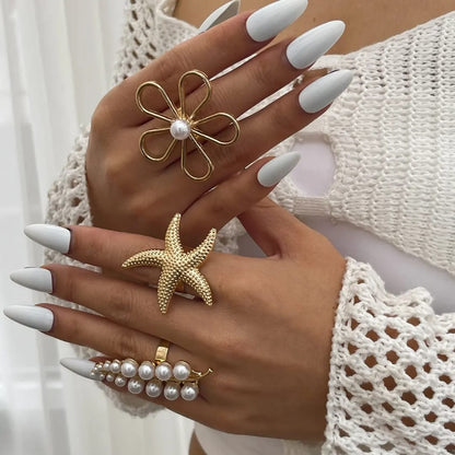 Pearl Garden Statement Rings