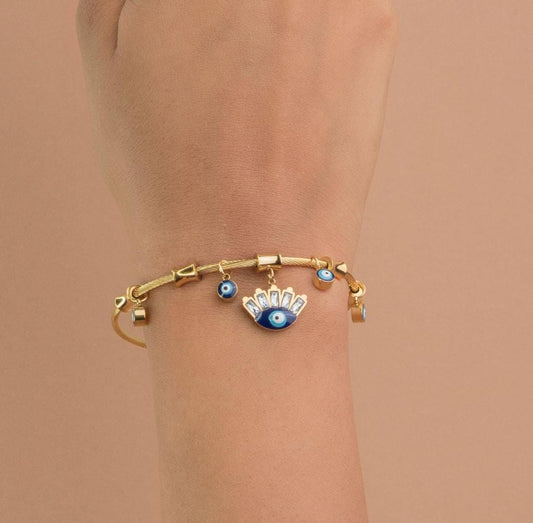 Evil Eye Charm Cable Bracelet