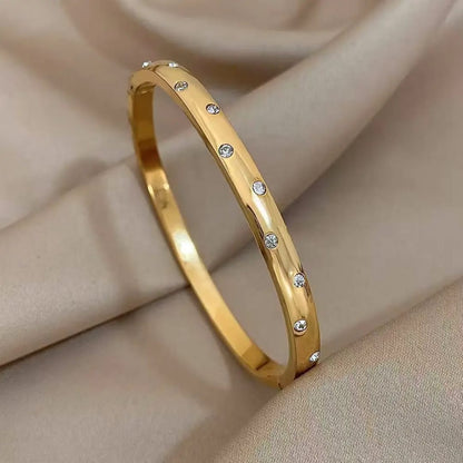 Diamond Dot Gold Bangle