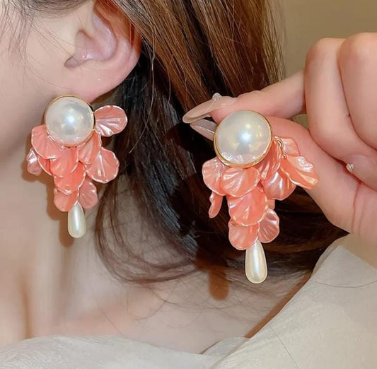 Colorful Blossom Pearl Earrings