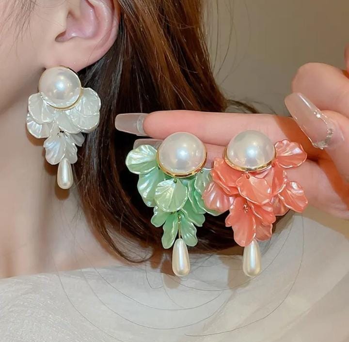 Colorful Blossom Pearl Earrings