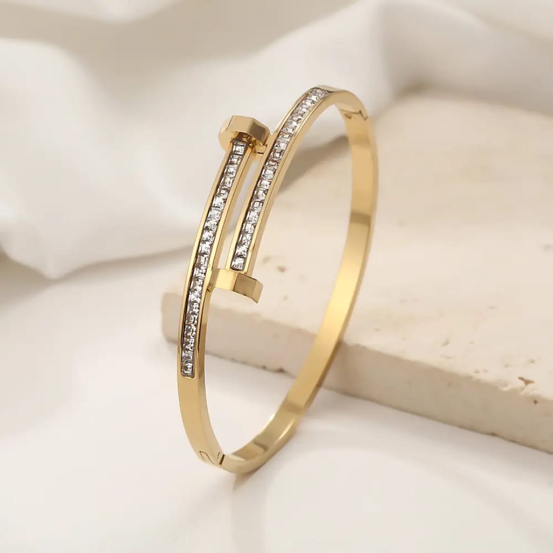 Dual Bar Diamond Accent Bracelet