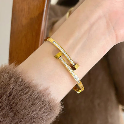 Dual Bar Diamond Accent Bracelet