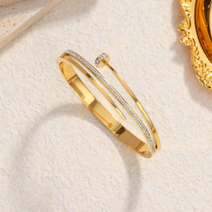 Golden Axis Pavé Cuff