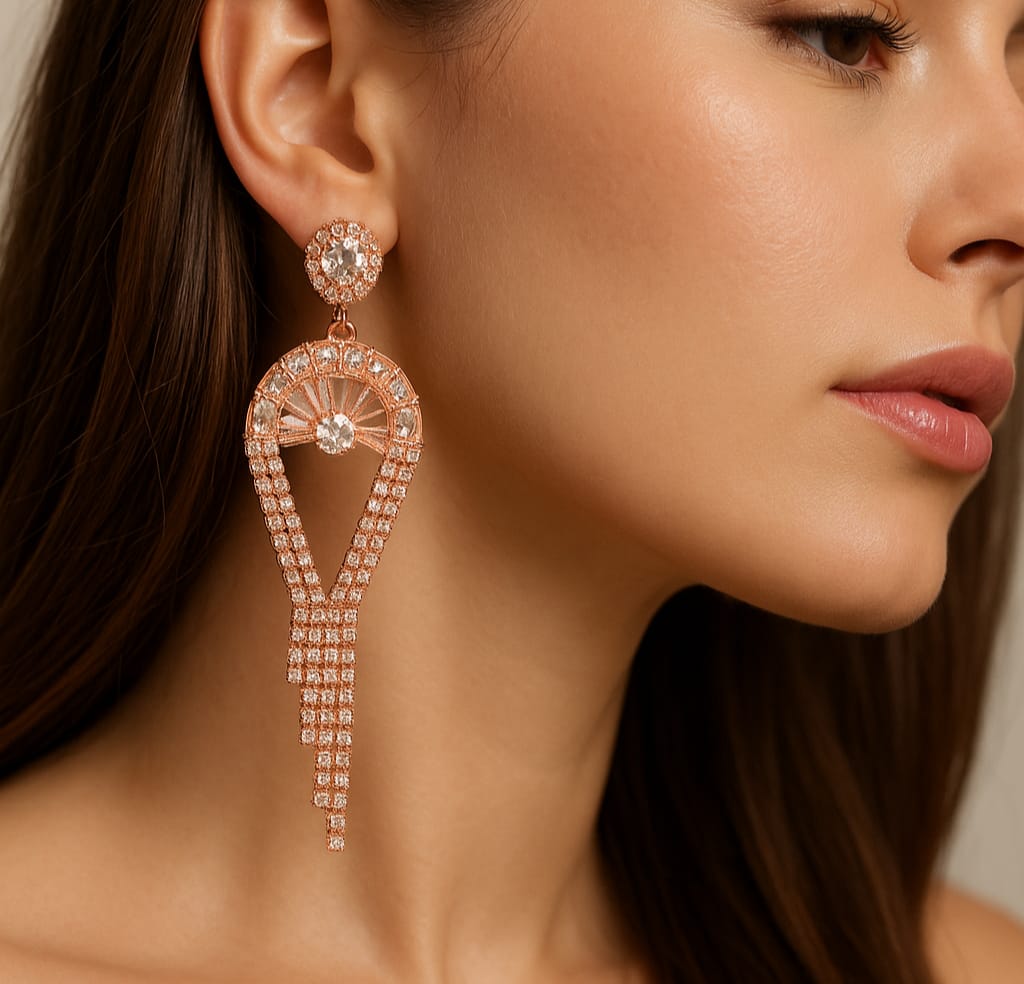 Gem Fan Statement Earrings