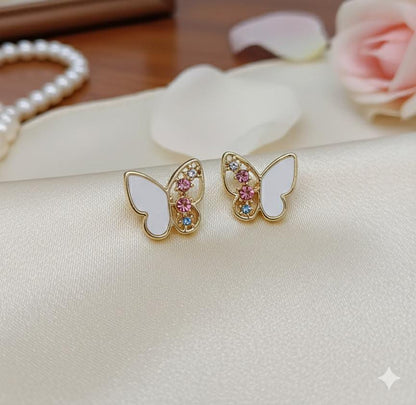 Gemstone Wing Butterfly Earrings