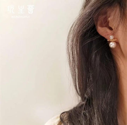 Pearl Balance Bar Earrings