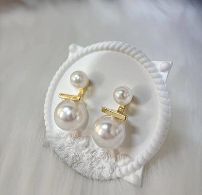 Pearl Balance Bar Earrings
