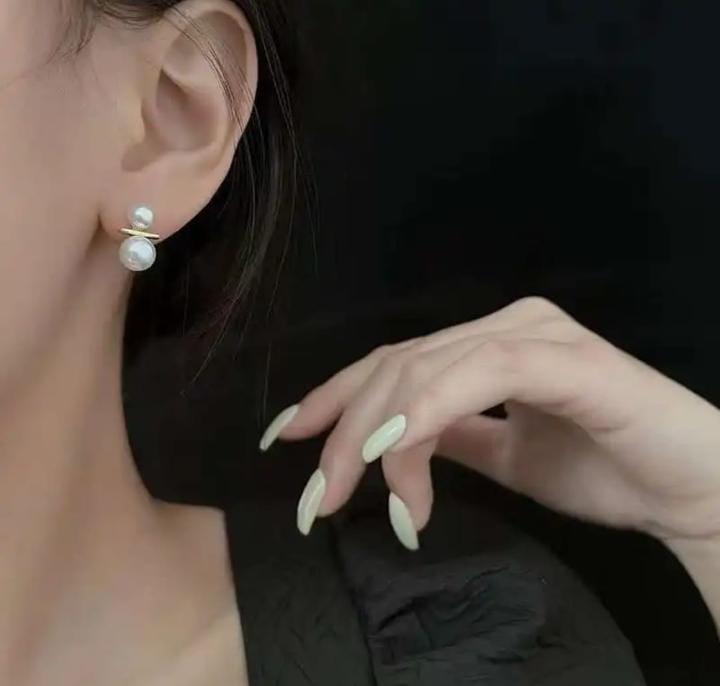 Pearl Balance Bar Earrings