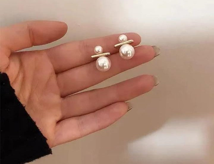 Pearl Balance Bar Earrings